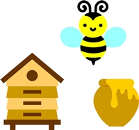 5324-02D Bee w/ Honey Pot Die