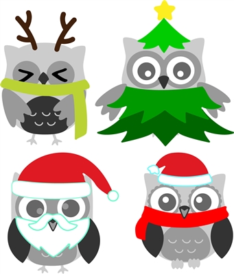 5335-03D Owl Christmas add on's Die